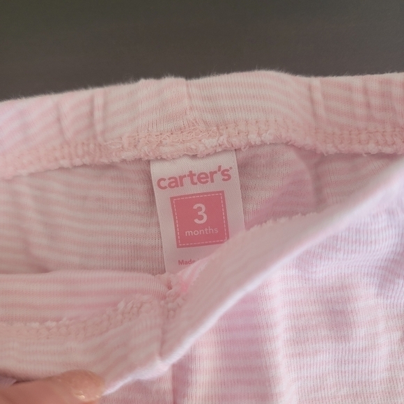 Carter's Infant Girl 4 Piece Bundle Pink White Jacket Onesie Pants Cap Size 3mo - Picture 9 of 11
